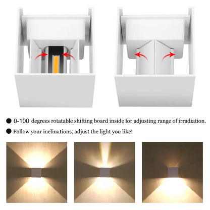 6W 12W Waterproof AC85-265V Surface Mounted LED Wall Light Modern Nordic Luminaire