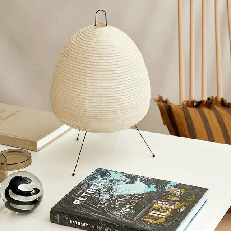 Japanese Rice Paper Lantern Led Table Lamp Living Room Bedroom