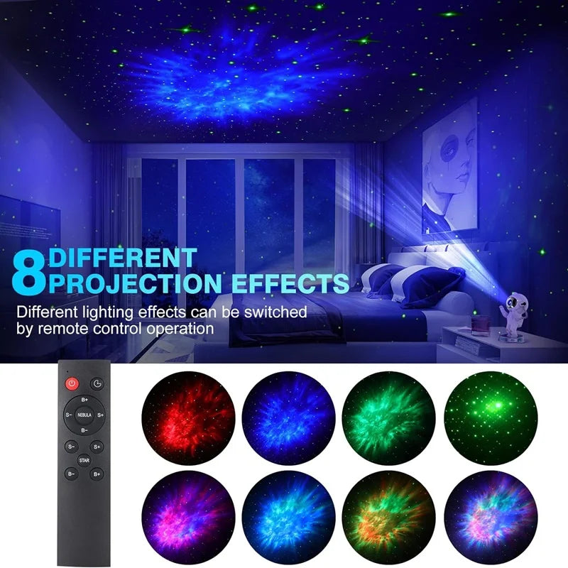 Galaxy Star Projector Starry Sky Night Light Astronaut Lamp Home Room