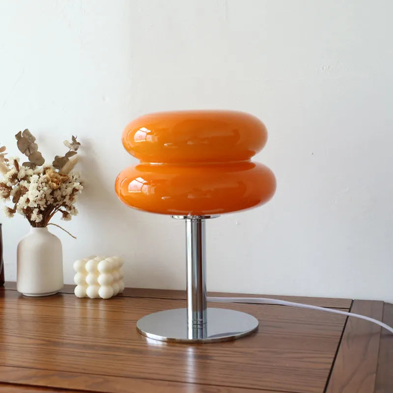 Macaron Glass Table Lamp Trichromatic Dimming Living Room