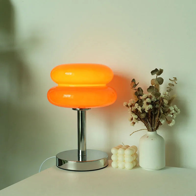 Macaron Glass Table Lamp Trichromatic Dimming Living Room